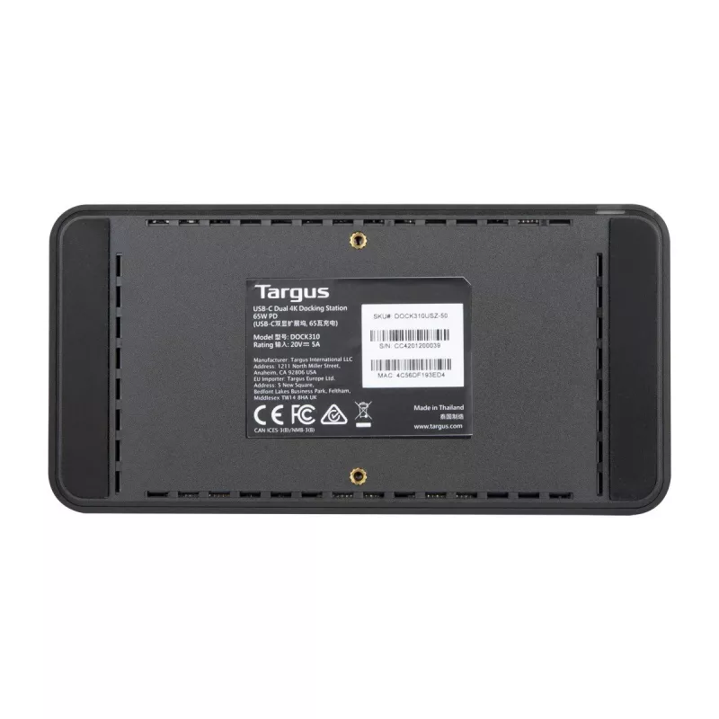Targus DOCK310EUZ dokovacia stanica/replikátor portov na notebook káblová USB 3.2 Gen 1 (3.1 Gen 1) Type-C čierna