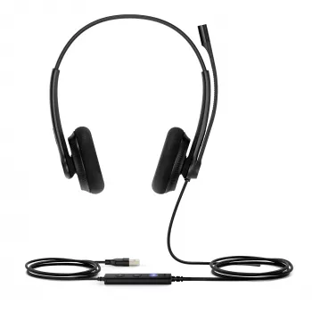 Yealink UH34 Lite Dual Teams headset, káblový, 20 - 20000 Hz, kancelária/call centrum, 110 g, headset, čierna