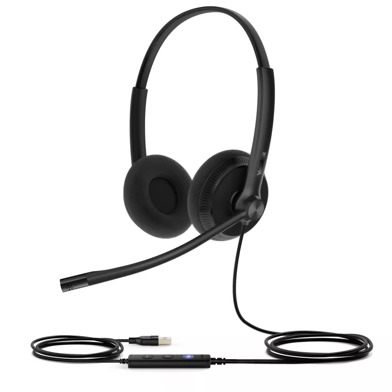 Yealink UH34 Lite Dual Teams headset, káblový, 20 - 20000 Hz, kancelária/call centrum, 110 g, headset, čierna