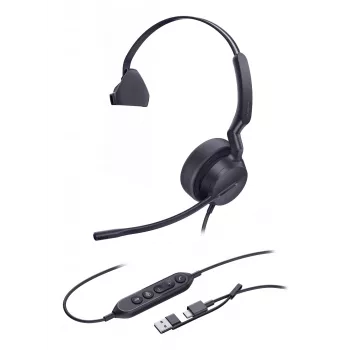 Yealink UH42 Mono Teams USB-C/A headset, káblový, hovory/hudba, 20 - 20000 Hz, 116 g, headset, čierna