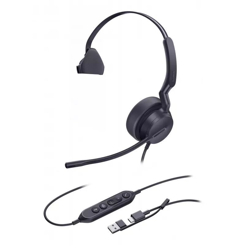 Yealink UH42 Mono Teams USB-C/A headset, káblový, hovory/hudba, 20 - 20000 Hz, 116 g, headset, čierna