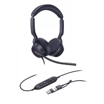 Yealink UH46 Dual Teams USB-C/A headset, káblový, 20 - 20000 Hz, kancelária/call centrum, 166 g, headset, čierna