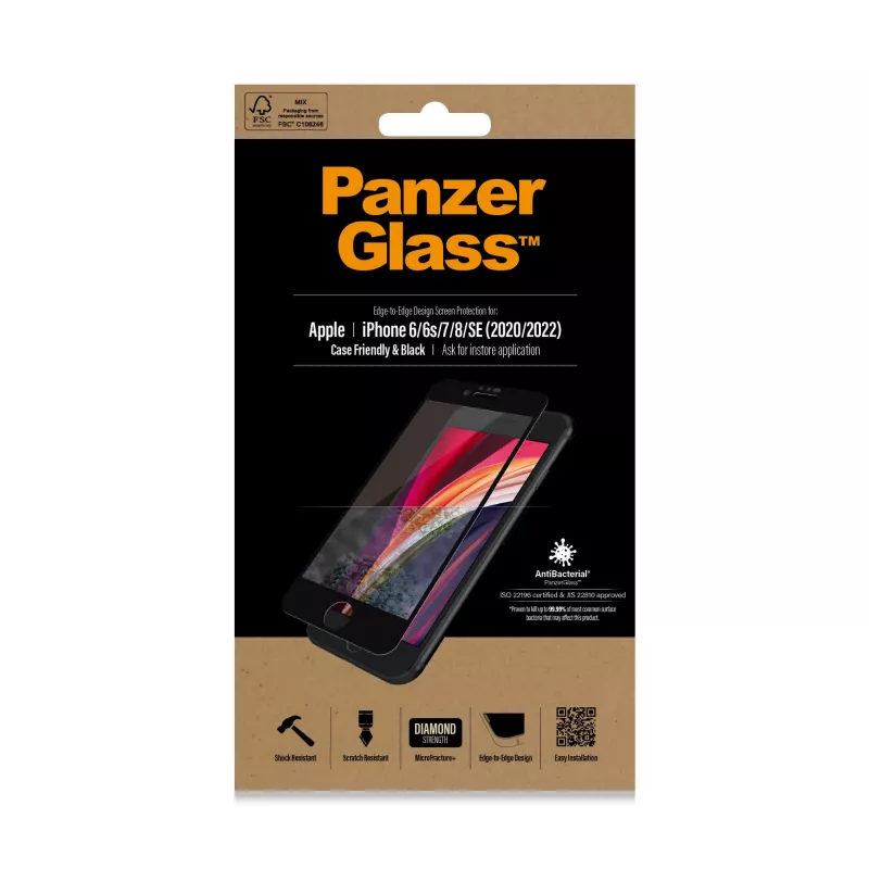 PanzerGlass® ochrana displeja iPhone 8 | 7 | 6s | 6 | SE (2020/2022) | Edge-to-Edge