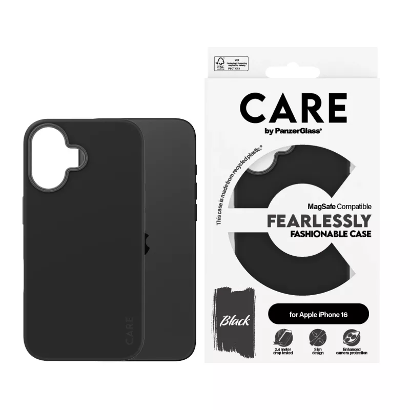 PanzerGlass CARE™ by ® puzdro čierne s MagSafe iPhone 16