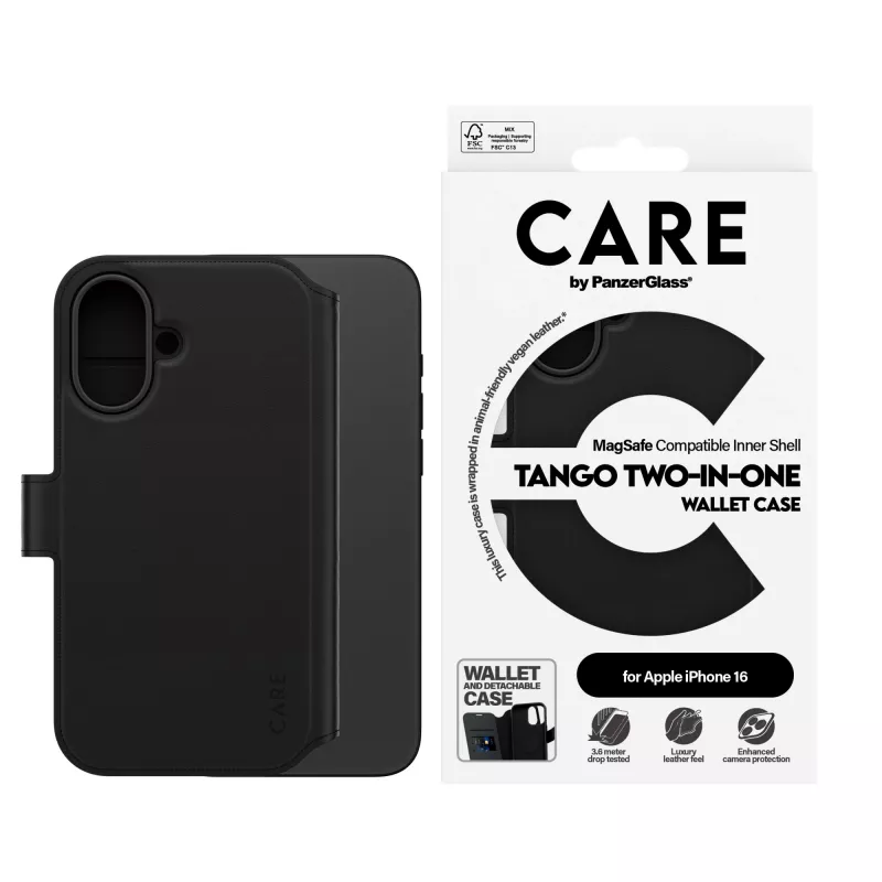 PanzerGlass CARE™ by ® Tango 2-in-1 puzdro s peňaženkou a MagSafe iPhone 16