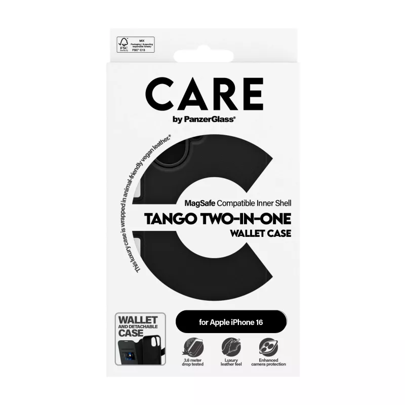 PanzerGlass CARE™ by ® Tango 2-in-1 puzdro s peňaženkou a MagSafe iPhone 16
