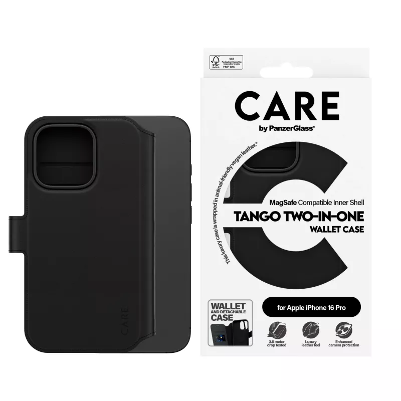 PanzerGlass CARE™ by ® Tango 2-in-1 puzdro s peňaženkou a MagSafe iPhone 16 Pro