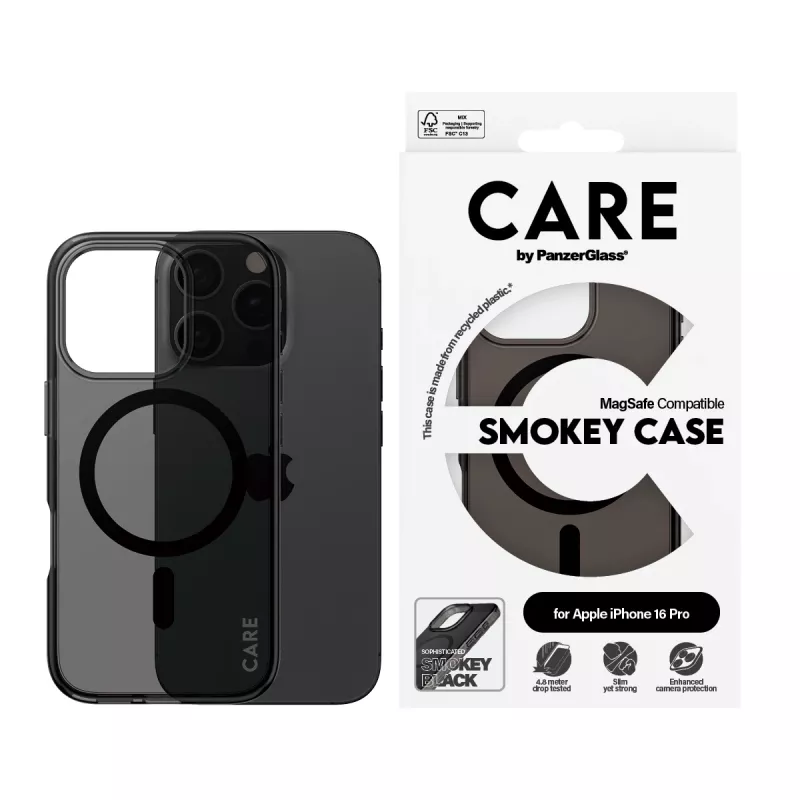 Puzdro PanzerGlass CARE by Flagship Case Urban Combat Smokey s čierna MagSafe iPhone '24 6,3 palca Pro