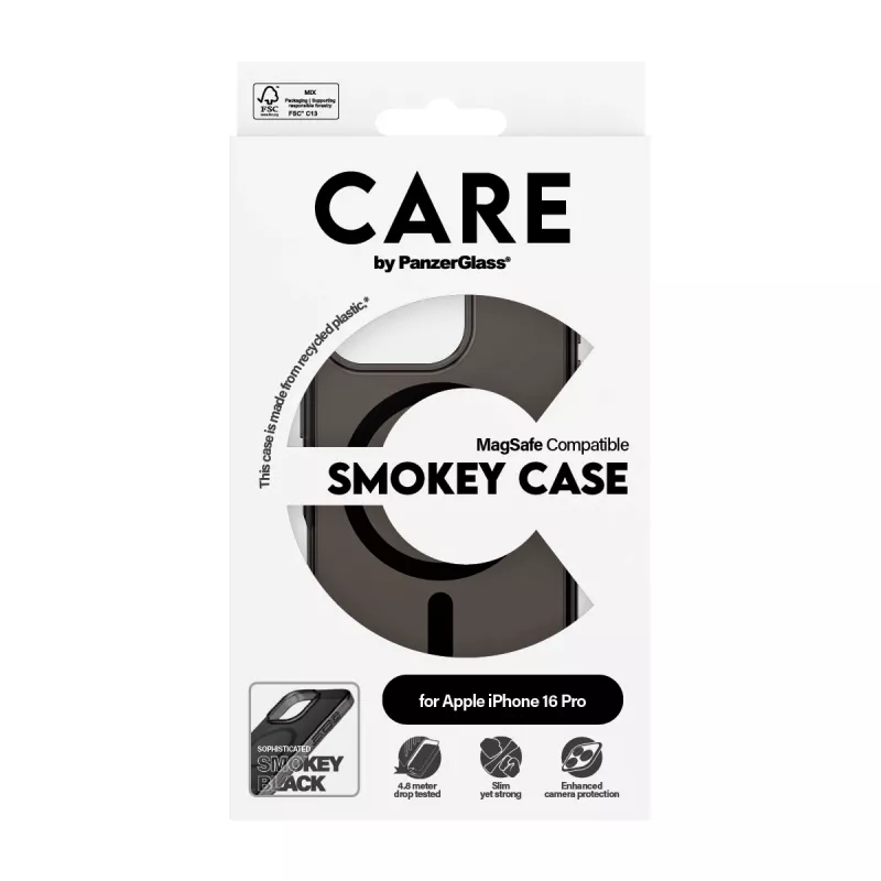 Puzdro PanzerGlass CARE by Flagship Case Urban Combat Smokey s čierna MagSafe iPhone '24 6,3 palca Pro