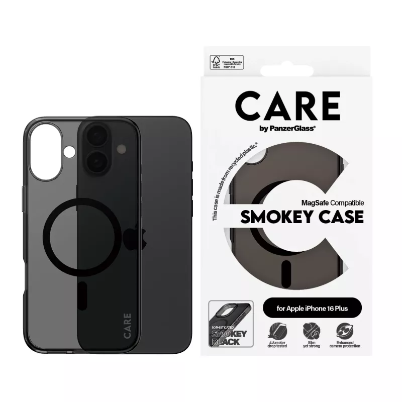 PanzerGlass CARE™ by ® Urban Combat puzdro Smokey s čiernym MagSafe iPhone 16 Plus