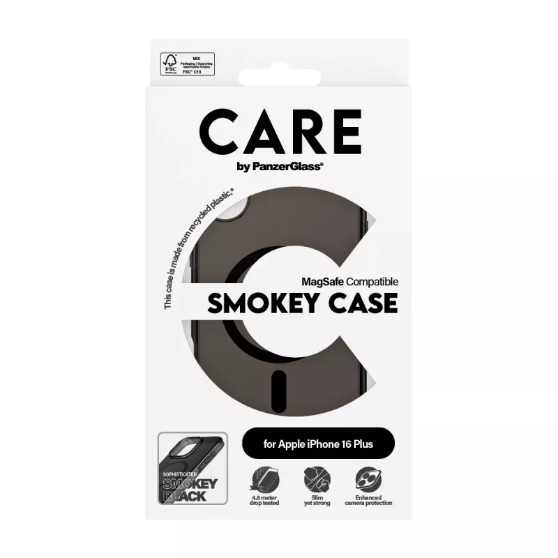 PanzerGlass CARE™ by ® Urban Combat puzdro Smokey s čiernym MagSafe iPhone 16 Plus