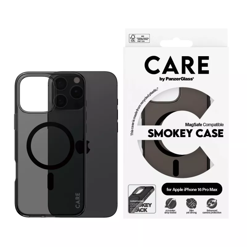 PanzerGlass CARE™ by ® Urban Combat puzdro Smokey s čiernym MagSafe iPhone 16 Pro Max
