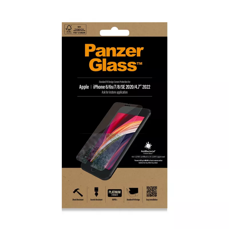 PanzerGlass ® ochrana displeja iPhone 8 | 7 | 6s | 6 | SE (2020/2022) | Standard Fit