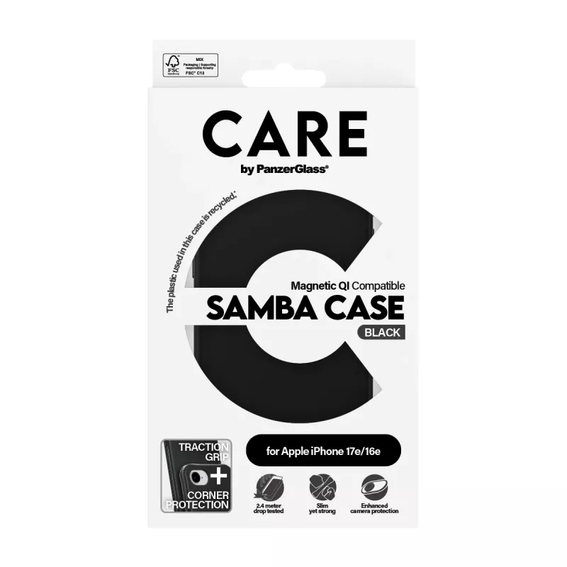 PanzerGlass CARE™ by ® Samba puzdro čierne s Qi kompatibilné iPhone 17e | 16e