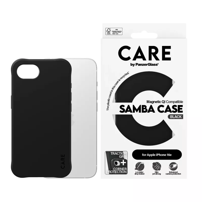 PanzerGlass CARE™ by ® Samba puzdro čierne s Qi kompatibilné iPhone 17e | 16e