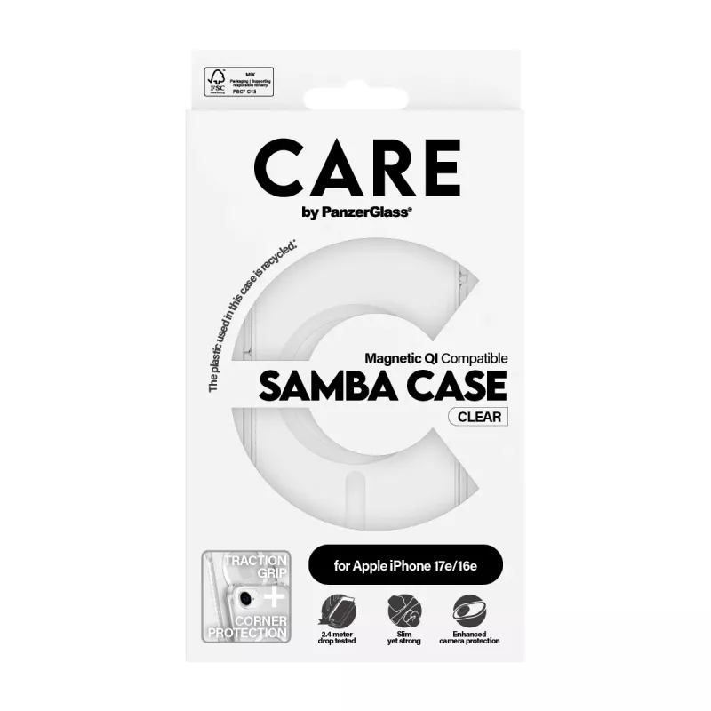 PanzerGlass CARE™ by ® Samba puzdro transparentné s bielou Qi kompatibilné iPhone 17e | 16e