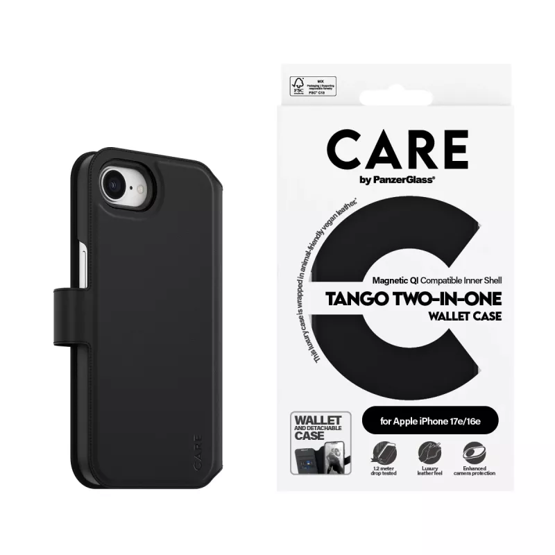 PanzerGlass CARE™ by ® Tango 2-in-1 puzdro s peňaženkou a Qi iPhone 17e | 16e