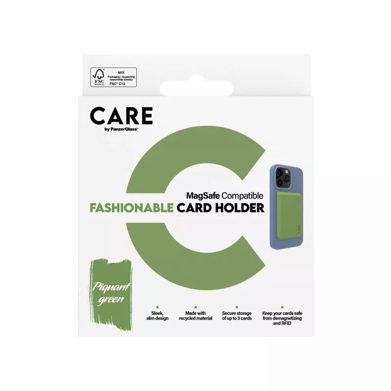 PanzerGlass CARE™ by ® držiak na karty zelený iPhone, puzdro, Apple, Apple - iPhone, zelená