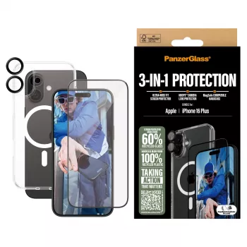PanzerGlass ® 3-in-1 balenie ochrany iPhone 16 Plus
