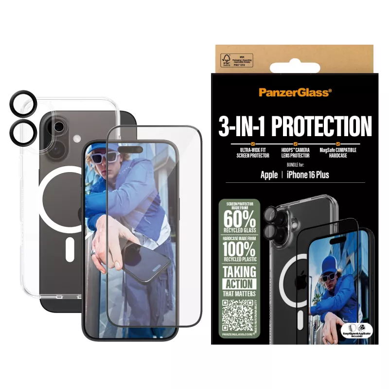 PanzerGlass ® 3-in-1 balenie ochrany iPhone 16 Plus
