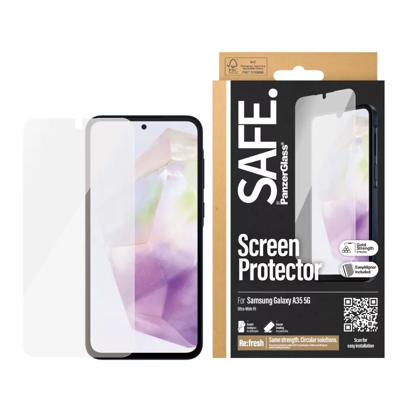 PanzerGlass SAFE. by ® ochrana displeja Samsung Galaxy A35 5G | Ultra-Wide Fit s EasyAligner