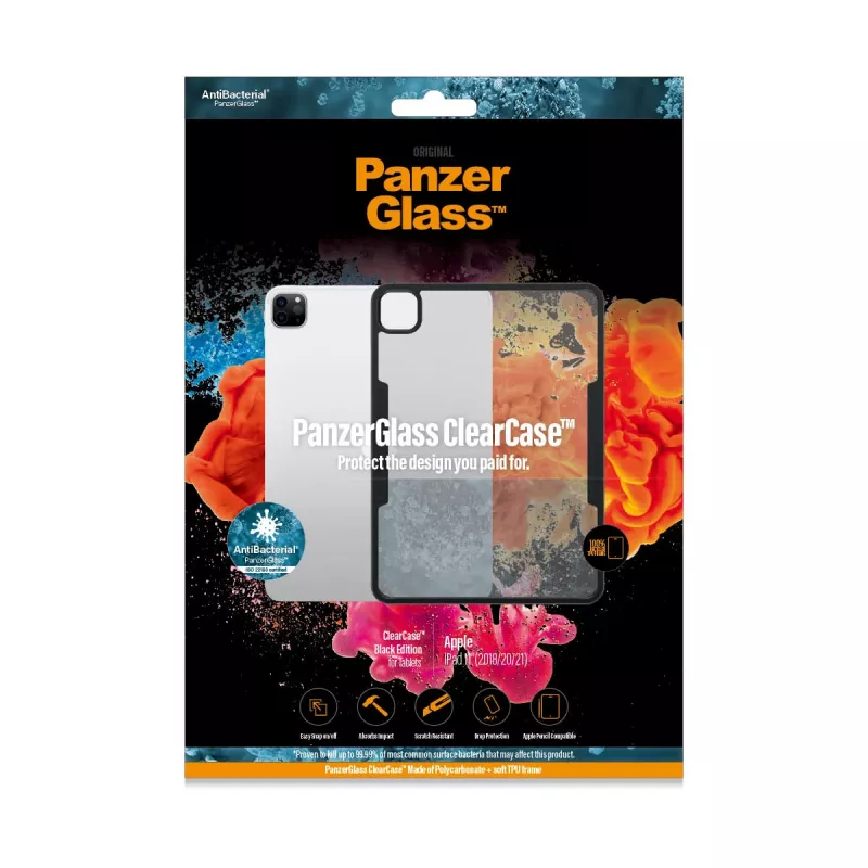 PanzerGlass ® ClearCase™ iPad Pro 11″ (2018, 2020-2022), kryt, Apple, Apple - iPad Pro 11″, 27,9 cm (11 palcov), čierna