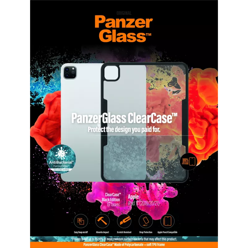 PanzerGlass ® ClearCase™ iPad Pro 11″ (2018, 2020-2022), kryt, Apple, Apple - iPad Pro 11″, 27,9 cm (11 palcov), čierna