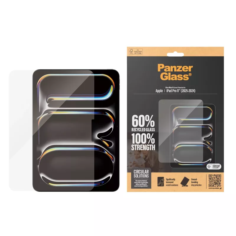 PanzerGlass® ochranná fólia displeja iPad Pro 11'' (2024-2025) | Ultra-Wide Fit