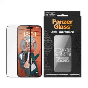 PanzerGlass ® Ceramic Protection pre iPhone 15 Plus | Ultra-Wide Fit s EasyAligner