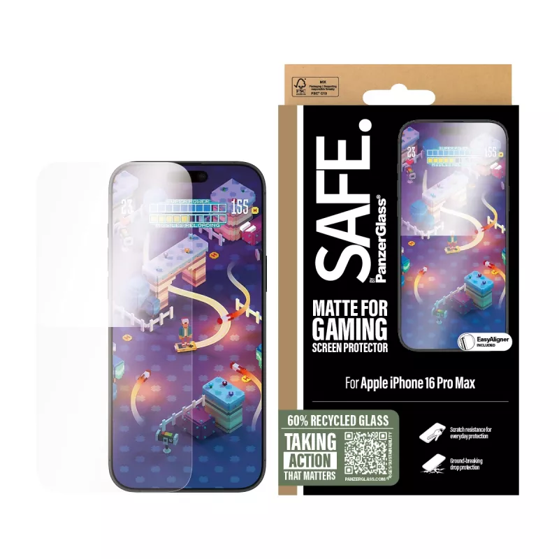 PanzerGlass SAFE. by ® Gaming ochrana displeja iPhone 16 Pro Max | Ultra‑Wide Fit