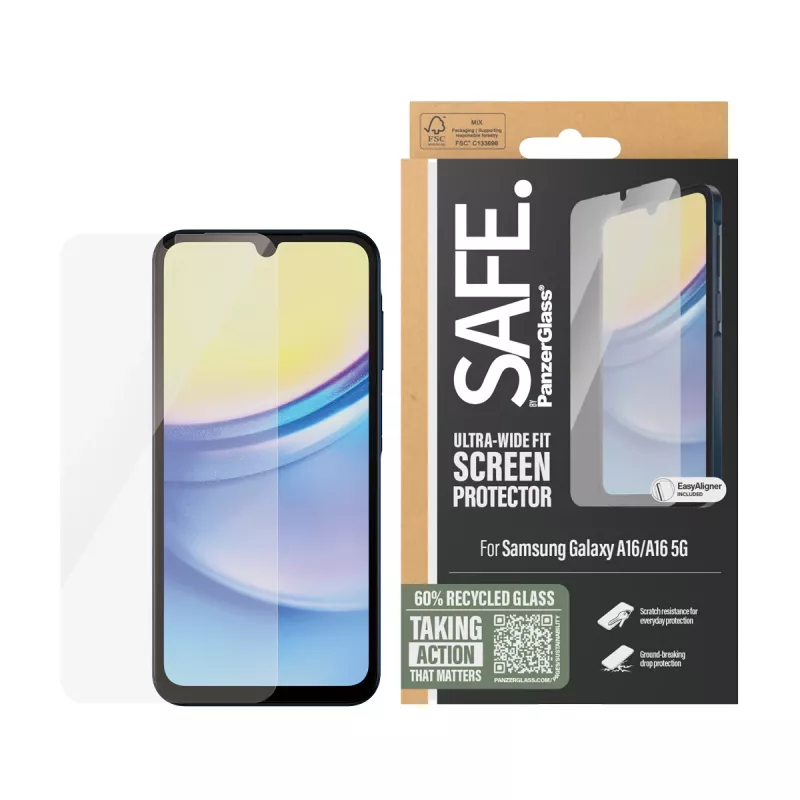PanzerGlass SAFE. by ® ochrana displeja Samsung Galaxy A16 | A16 5G | Ultra-Wide Fit