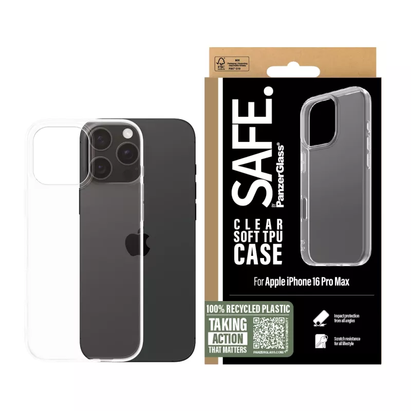 PanzerGlass SAFE. by ® TPU puzdro transparentné iPhone 16 Pro Max