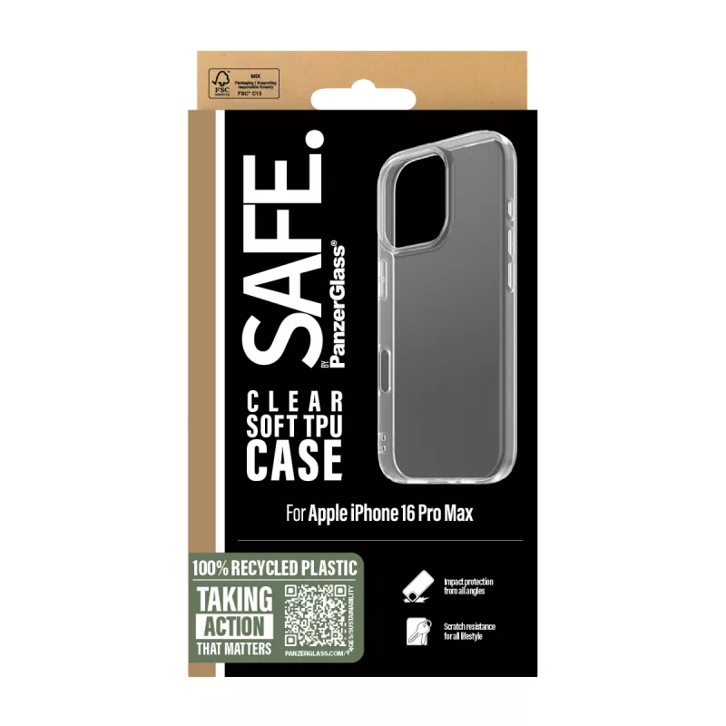 PanzerGlass SAFE. by ® TPU puzdro transparentné iPhone 16 Pro Max