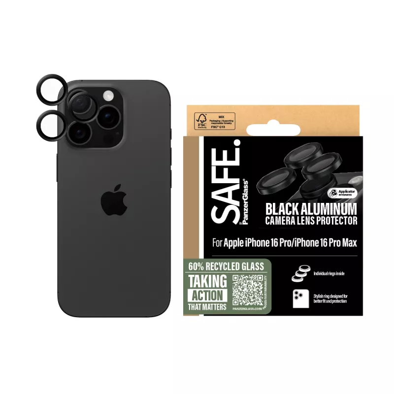 PanzerGlass SAFE. by ® ochrana objektívu fotoaparátu čierna iPhone iPhone 16 Pro | 16 Pro Max