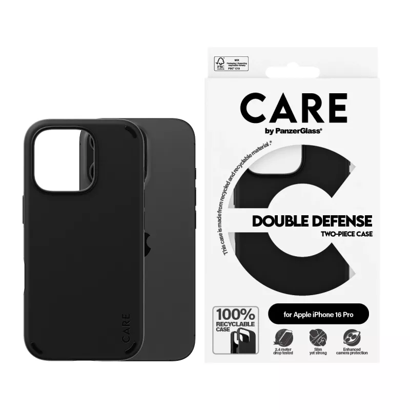 PanzerGlass CARE™ by ® Double Defense puzdro čierna iPhone 16 Pro
