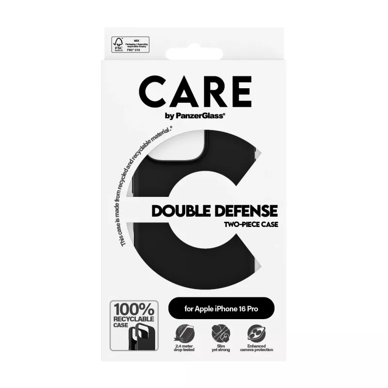 PanzerGlass CARE™ by ® Double Defense puzdro čierna iPhone 16 Pro