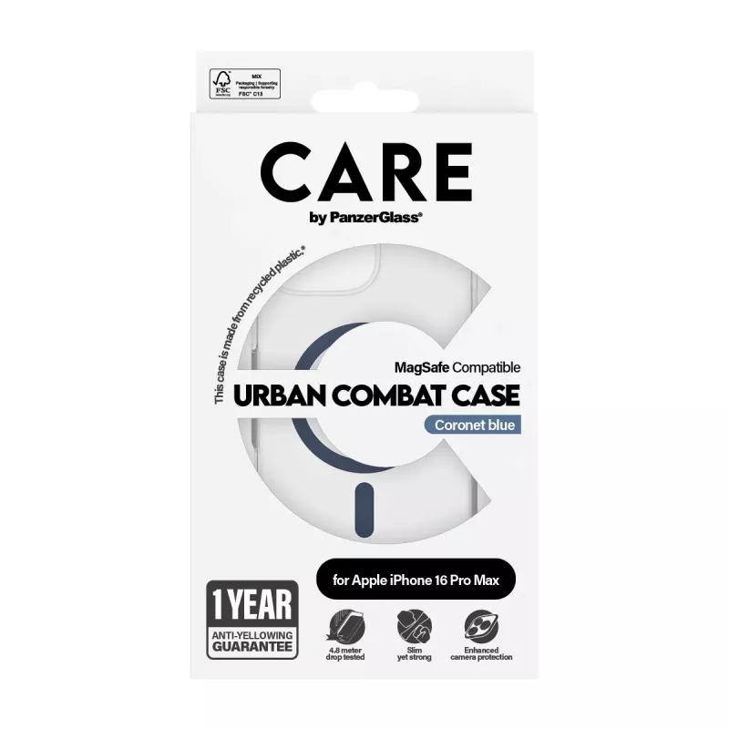 Puzdro PanzerGlass CARE by Flagship puzdro Transparent Urban Combat Blue MagSafe iPhone 16 Pro Max