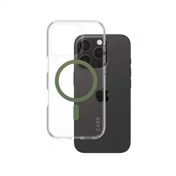PanzerGlass CARE™ by ® Urban Combat puzdro transparentné so zeleným MagSafe iPhone 16 Pro