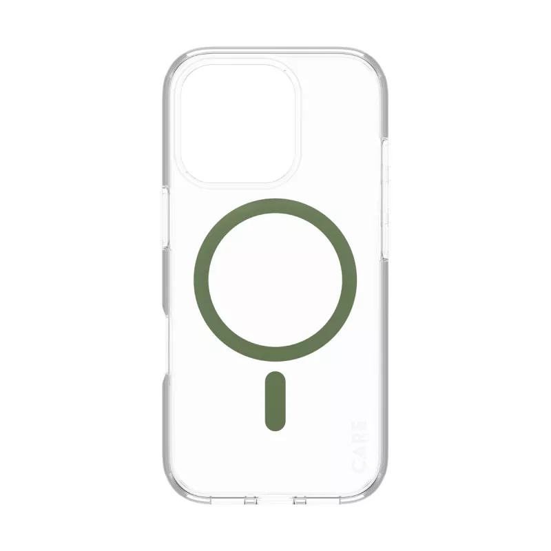 PanzerGlass CARE™ by ® Urban Combat puzdro transparentné so zeleným MagSafe iPhone 16 Pro