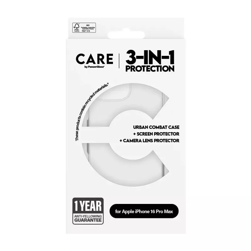 PanzerGlass ® | CARE by ® Flagship 3-in-1 balenie iPhone 16 Pro Max