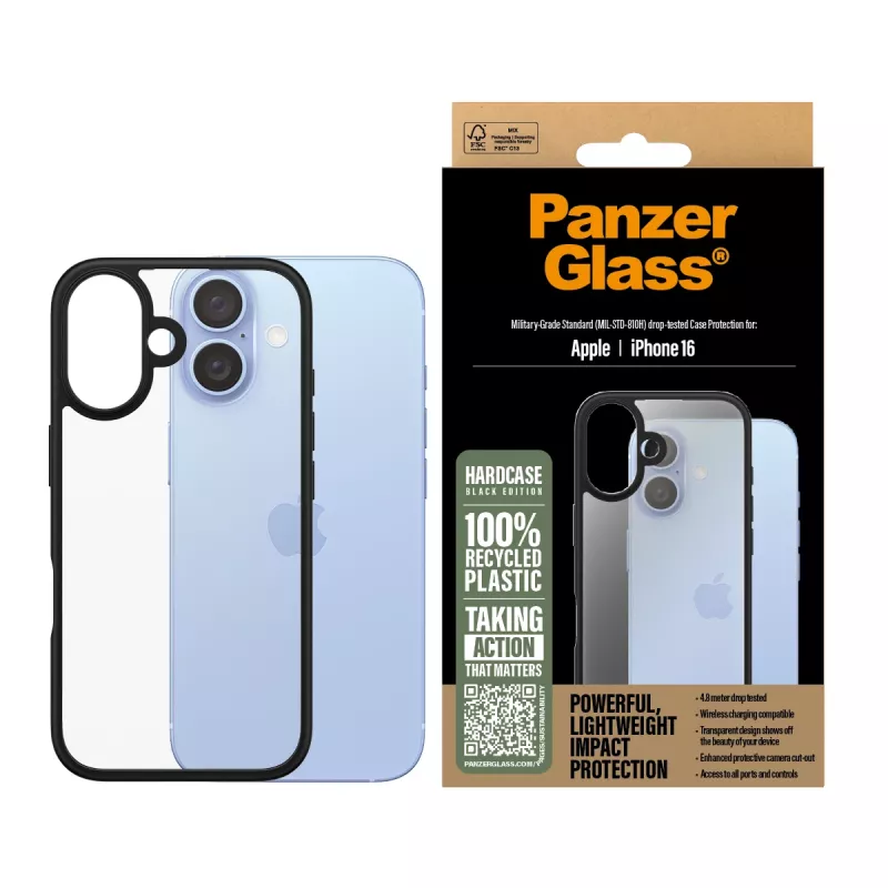 PanzerGlass HardCase puzdro pre iPhone 16, čierne, 1295