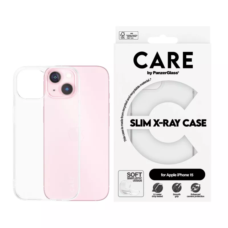 Puzdro PanzerGlass CARE by ® módne puzdro transparentné X-Ray Soft Basic iPhone 15