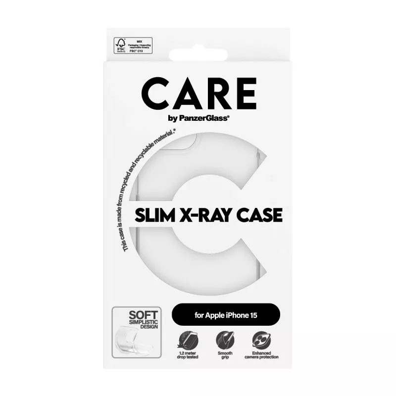 Puzdro PanzerGlass CARE by ® módne puzdro transparentné X-Ray Soft Basic iPhone 15