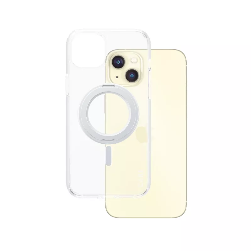 PanzerGlass CARE by ® Feature puzdro transparentné so strieborným stojanom & MagSafe iPhone 15 Plus