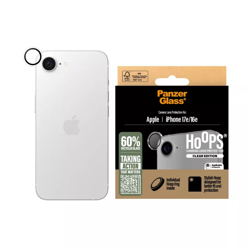 PanzerGlass ® Hoops® ochrana šošovky fotoaparátu transparentná iPhone 17e | 16e