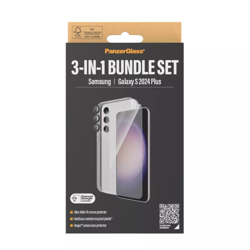 PanzerGlass ® 3-in-1 Bundle Samsung Galaxy S24+ | Ultra-Wide Fit s EasyAligner