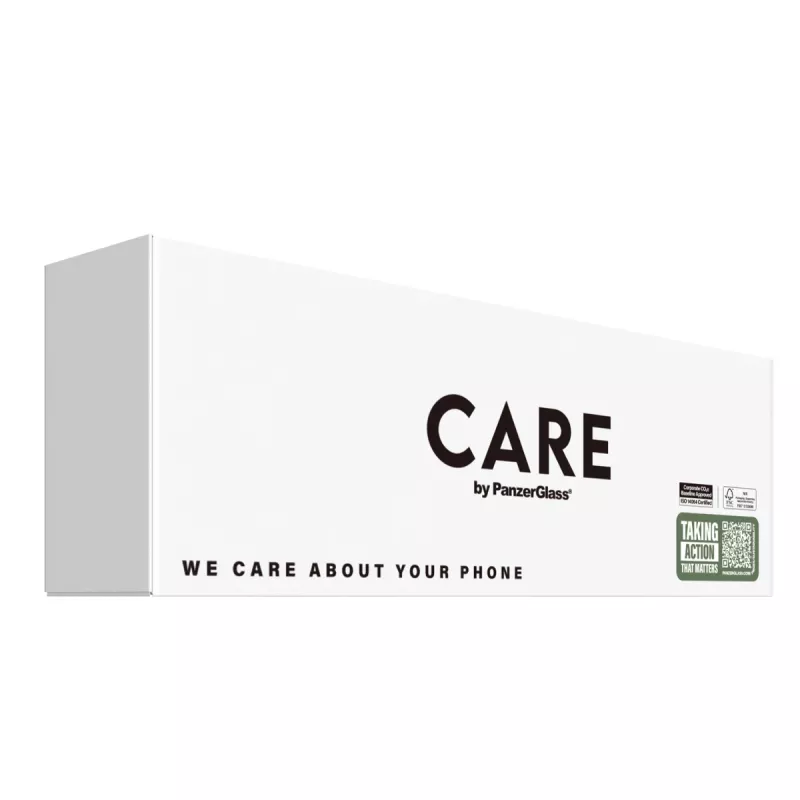 PanzerGlass CARE Fashionable Samba puzdro na iPhone 16e, kompatibilné s MagSafe a Qi, TPU, priehľadné s bielou