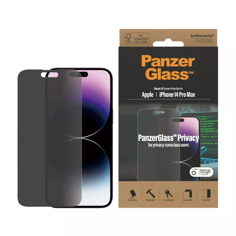 PanzerGlass ® ochranná fólia displeja proti videniu iPhone 14 Pro Max | Classic Fit