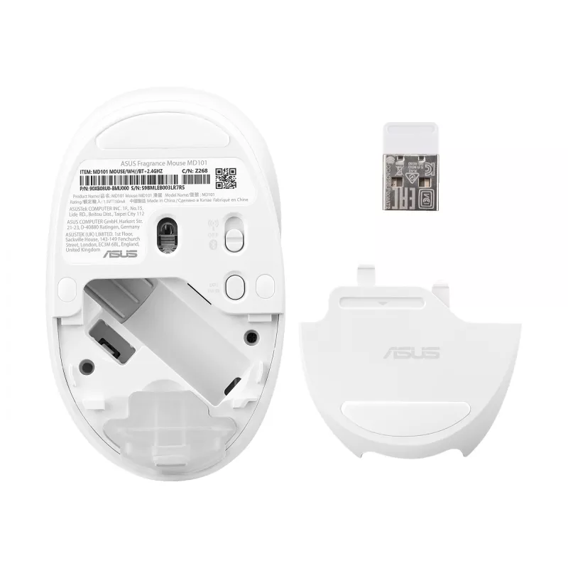 ASUS Fragrance MD101 myš Home obojručná RF Wireless + Bluetooth optická 2400 DPI