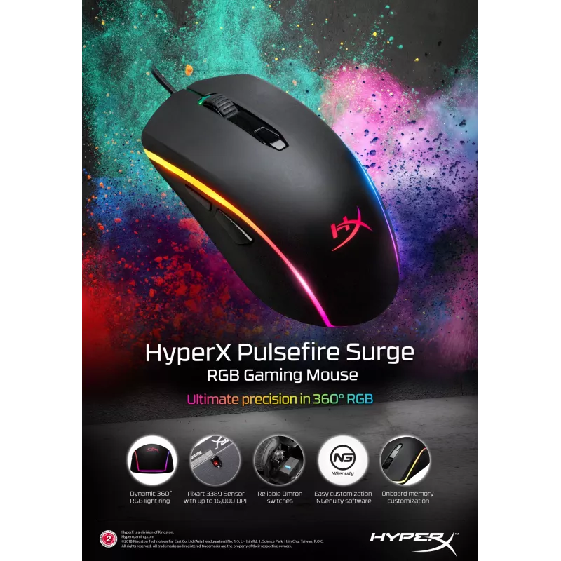 HyperX Pulsefire Surge – herná myš (čierna)